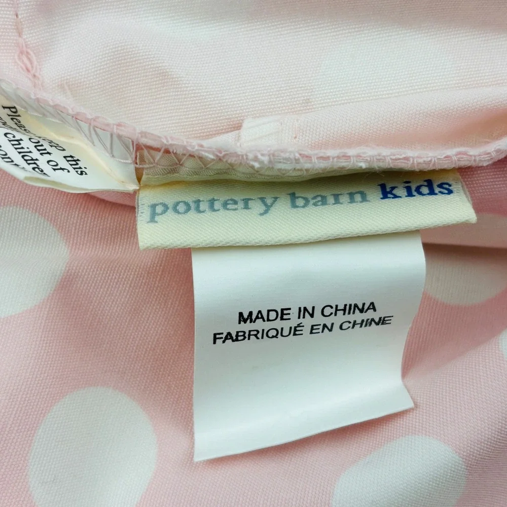 Pottery Barn Kids Sabrina Basket 11 Liner Lot Pink White Polka Dot M L XL